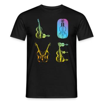 Contrebasse LOVE Contrebasse Instrument Contrebasse - T-shirt homme - noir - Devant - AI Model Male 178 light (178cm)