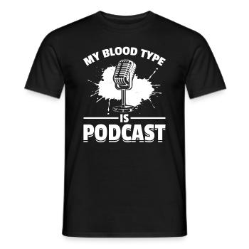 My Blood Type Is Podcast - Podcaster Podcast Host - Männer T-Shirt - Schwarz - Vorne - AI Model Male 178 light (178cm)