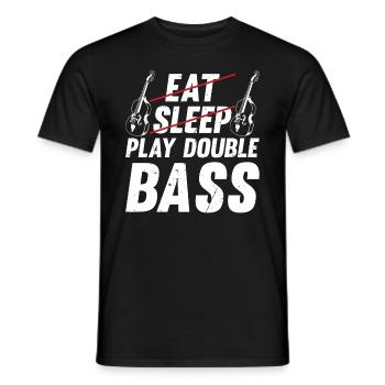Contrebassiste - Eat Sleep Play Double Bass - T-shirt homme - noir - Devant - AI Model Male 178 light (178cm)