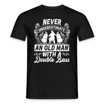 La contrebasse ne sous-estime jamais un vieil homme avec un D - T-shirt homme - noir - Devant - AI Model Male 178 light (178cm)