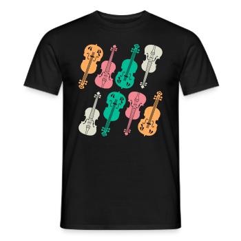 Double Bass Player Double Bassist - Retro Double B - Männer T-Shirt - Schwarz - Vorne - AI Model Male 178 light (178cm)