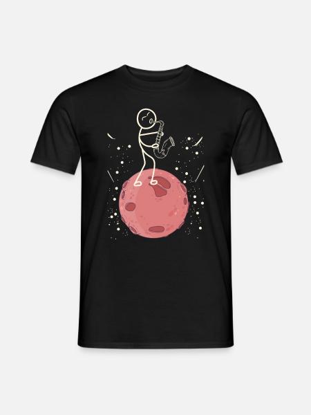 Saxophone Stick Figure Saxophonist Saxophone Playe - Männer T-Shirt - Schwarz