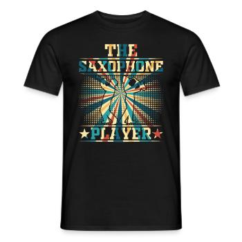 The Saxophone Player Saxophone Lover Saxophonist - Men's T-Shirt - black - Front - AI Model Male 178 light (178cm)