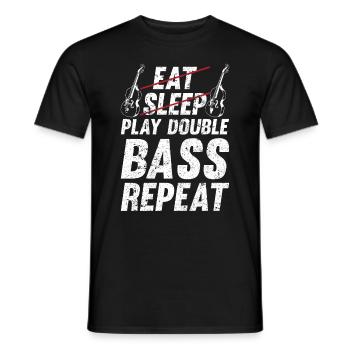 Contrebassiste - Eat Sleep Play Double Bass Repeat - T-shirt homme - noir - Devant - AI Model Male 178 light (178cm)
