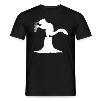 Squirrel Saxophonist Musician Squirrel Saxophone P - Men's T-Shirt - black - Front - AI Model Male 178 light (178cm)