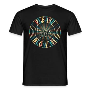 Please Blow Me - Bagpipe Musician Funny Bagpiper - Männer T-Shirt - Schwarz - Vorne - AI Model Male 178 light (178cm)