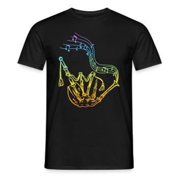 Bagpipe With Music Notes Bagpiper Player Bagpipe - Men's T-Shirt - black - Front - AI Model Male 178 light (178cm)