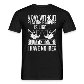 Une journée sans jouer de la cornemuse - Funny Bagpipe Play - T-shirt homme - noir - Devant - AI Model Male 178 light (178cm)
