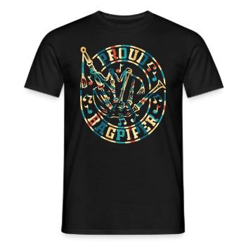 Bagpipe Musician Bagpipe Player - Proud Bagpiper - Männer T-Shirt - Schwarz - Vorne - AI Model Male 178 light (178cm)