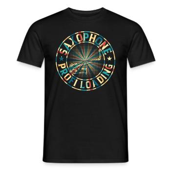 Saxophone Musicien Saxophoniste - Saxophone Profi L - T-shirt homme - noir - Devant - AI Model Male 178 light (178cm)
