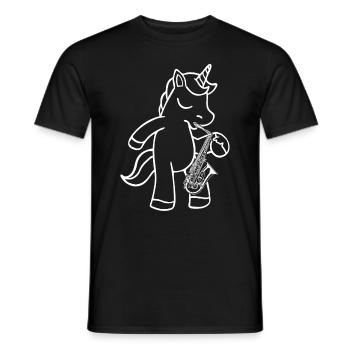 Unicorn Saxophonist Unicorn Saxophone Player - Männer T-Shirt - Schwarz - Vorne - AI Model Male 178 light (178cm)