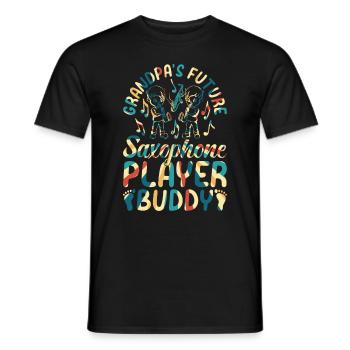 Bébé saxophoniste - Grandpa’s Future Saxophone Play - T-shirt homme - noir - Devant - AI Model Male 178 light (178cm)