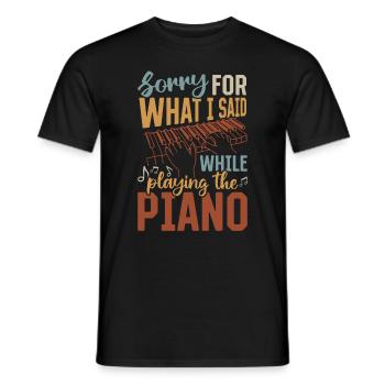 Désolé pour ce que j’ai dit en jouant du piano - T-shirt homme - noir - Devant - AI Model Male 178 light (178cm)