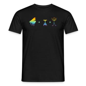 Piano Player Funny Piano Pianist Stick Figure Pian - Männer T-Shirt - Schwarz - Vorne - AI Model Male 178 light (178cm)