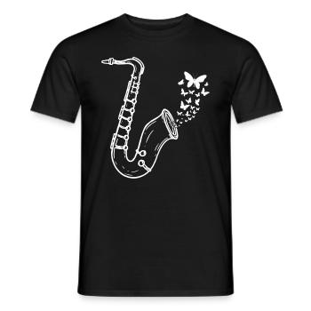 Saxophone avec Papillons Saxophoniste Saxophone I - T-shirt homme - noir - Devant - AI Model Male 178 light (178cm)