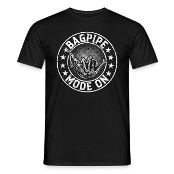 Bagpipe Mode On Bagpiping Bagpipe Player - Men's T-Shirt - black - Front - AI Model Male 178 light (178cm)