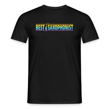 Meilleur saxophoniste saxophoniste amateur de musique Saxophones - T-shirt homme - noir - Devant - AI Model Male 178 light (178cm)