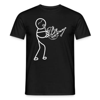 Drôle de Stick Figure Bagpiper - T-shirt homme - noir - Devant - AI Model Male 178 light (178cm)