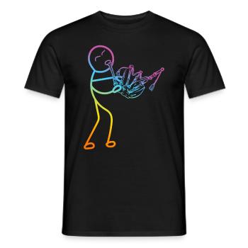 Funny Bagpipe Player - Funny Stick Figure Bagpiper - Männer T-Shirt - Schwarz - Vorne - AI Model Male 178 light (178cm)