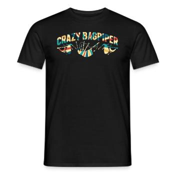 Crazy Bagpiper Bagpipe Lover Meilleur joueur de cornemuse - T-shirt homme - noir - Devant - AI Model Male 178 light (178cm)