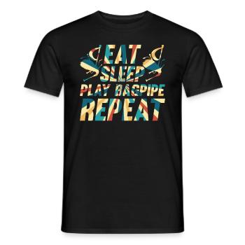 Eat Sleep Play Bagpipe Repeat - Bagpipe Player Bag - T-shirt homme - noir - Devant - AI Model Male 178 light (178cm)
