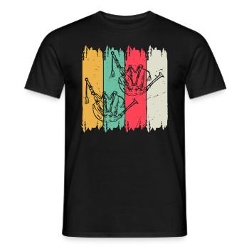 Bagpipe Instrument Bagpipe Musician Bagpiper - Men's T-Shirt - black - Front - AI Model Male 178 light (178cm)