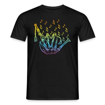 Bagpipe With Music Notes Bagpiper Bagpipe Musician - Men's T-Shirt - black - Front - AI Model Male 178 light (178cm)
