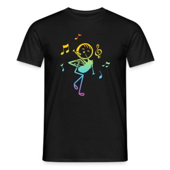 Funny Stick Figure Bagpiper - Funny Bagpipe Player - Männer T-Shirt - Schwarz - Vorne - AI Model Male 178 light (178cm)