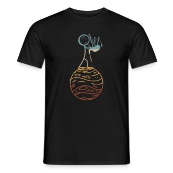 Funny Stick Figure Bagpiper Bagpiper Player - Männer T-Shirt - Schwarz - Vorne - AI Model Male 178 light (178cm)