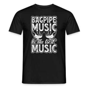 Bagpipes Music Is The Best Music - Bagpipe Instrum - Men's T-Shirt - black - Front - AI Model Male 178 light (178cm)