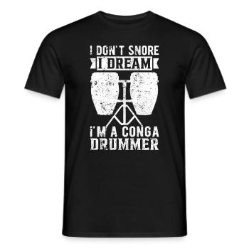 Je ne ronfle pas Je rêve que je suis un batteur de conga - T-shirt homme - noir - Devant - AI Model Male 178 light (178cm)