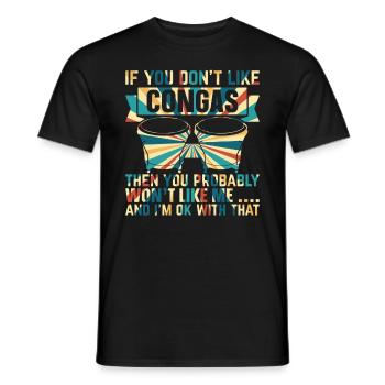 Conga Drums Conga Musician Conga Player Conga Drum - Men's T-Shirt - black - Front - AI Model Male 178 light (178cm)