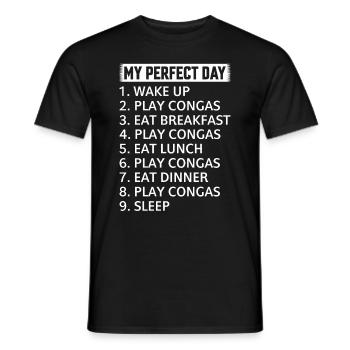 Ma journée parfaite Conga Drums Conga Player - T-shirt homme - noir - Devant - AI Model Male 178 light (178cm)