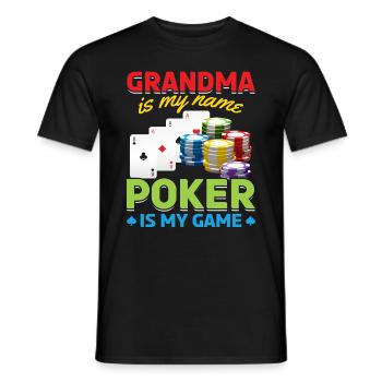 Poker Grand-mère est mon nom Le poker est mon jeu - T-shirt homme - noir - Devant - AI Model Male 178 light (178cm)