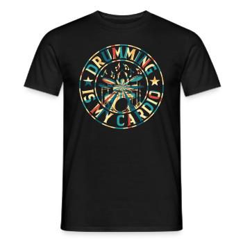 Drum Player Drummer - Drumming Is My Cardio - Men's T-Shirt - black - Front - AI Model Male 178 light (178cm)