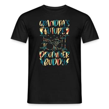 Drum Player Baby Drummer - Grandpa's Future Drumme - Men's T-Shirt - black - Front - AI Model Male 178 light (178cm)