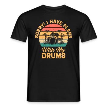 Pardon! J’ai des projets avec ma batterie - Drum Player - T-shirt homme - noir - Devant - AI Model Male 178 light (178cm)