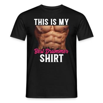 C’est mon meilleur batteur chemise batteur batteur - T-shirt homme - noir - Devant - AI Model Male 178 light (178cm)