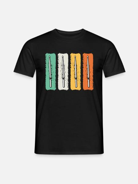 Retro Drumsticks Drummer Drum Player - Retro Drums - T-shirt homme - noir