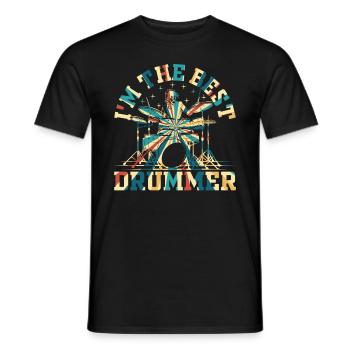 I'm The Best Drummer - Drum Player Drummer - Männer T-Shirt - Schwarz - Vorne - AI Model Male 178 light (178cm)