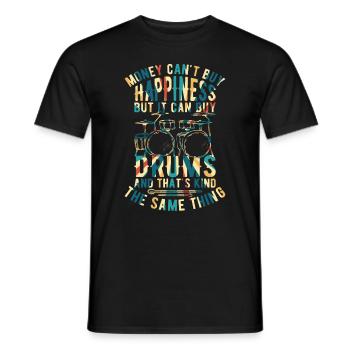 Batteur - L’argent ne peut pas acheter le bonheur mais il peut acheter - T-shirt homme - noir - Devant - AI Model Male 178 light (178cm)