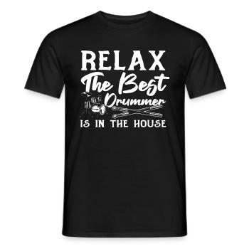 Relax The Best Drummer Is In The House - Drum Play - Men's T-Shirt - black - Front - AI Model Male 178 light (178cm)