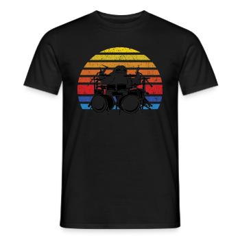 Sloth Drum Set Drumming Sloth Drummer - Men's T-Shirt - black - Front - AI Model Male 178 light (178cm)