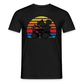 Écureuil Tambour Drôle Batteur Écureuil - T-shirt homme - noir - Devant - AI Model Male 178 light (178cm)