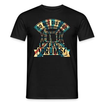Funny Drummer - Ne dérangez pas je joue de la batterie - T-shirt homme - noir - Devant - AI Model Male 178 light (178cm)