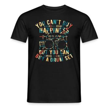Batteur - Vous ne pouvez pas acheter le bonheur mais vous pouvez acheter - T-shirt homme - noir - Devant - AI Model Male 178 light (178cm)