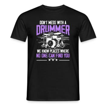 Don't Mess With A Drummer - Drum Player Drummer - Men's T-Shirt - black - Front - AI Model Male 178 light (178cm)