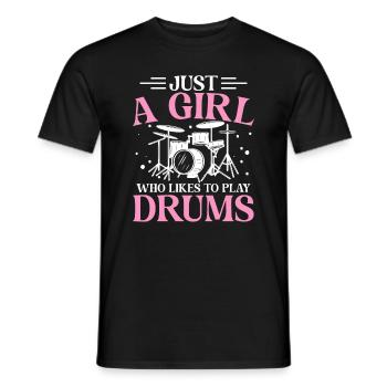 Just A Girl Who Likes To Playing Drums - Drummer Girl - T-shirt homme - noir - Devant - AI Model Male 178 light (178cm)