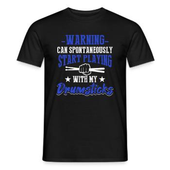 Warning Can Spontaneously Start Playing With My Dr - Männer T-Shirt - Schwarz - Vorne - AI Model Male 178 light (178cm)