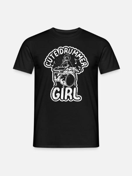 Drum Player Girls Drummer - Cute Drummer Girl - Männer T-Shirt - Schwarz